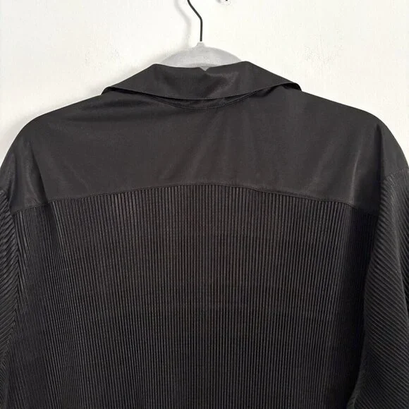 NEW Sleeper Black Origami Ribbed Long Sleeve Button Top Size Large Pajama Shirt - Picture 12 of 13